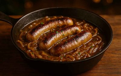 Bratwurst in Beer & Onion Gravy (Bierzwiebel-Bratwurst)