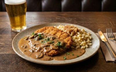 Jägerschnitzel – Pork Schnitzel with Rich Mushroom Gravy (with Spätzle)