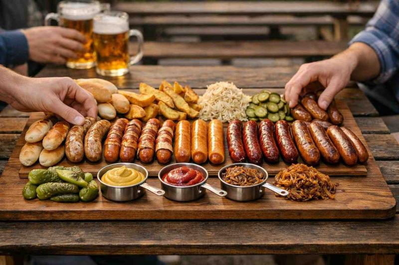 beer garden sausage plates - Plate for 8 - the social centrepiece