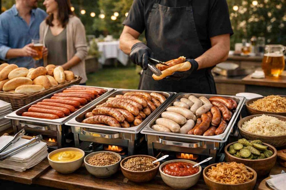 sausage buffet ideas - Why German Sausages Work So Well on Wedding and Function Buffets