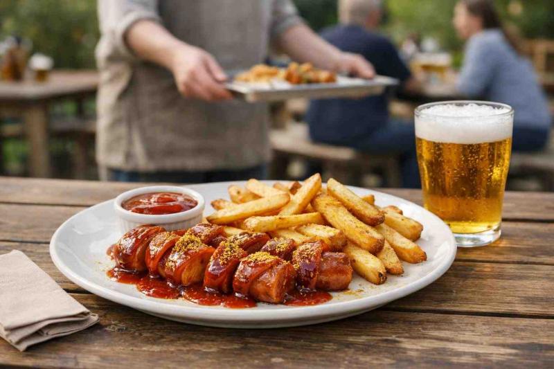 German Sausage Lunch Specials - 2. Currywurst with Skin-On Fries